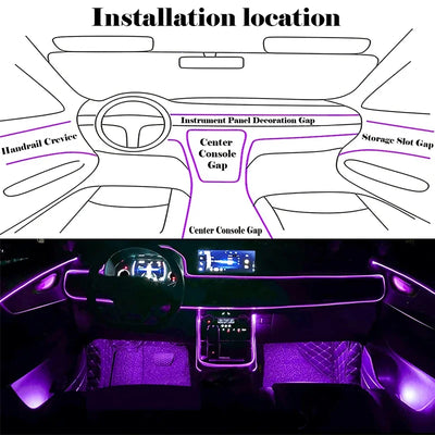 Flexible El Wire Neon Wall Light Dimmable USB close-up product view