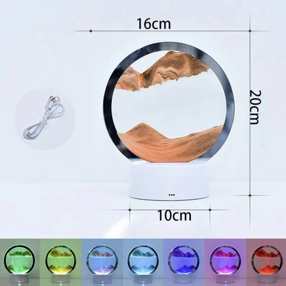 Luminous Quicksand Hourglass Ornament – LED Sand Art Painting for Living Room & Office