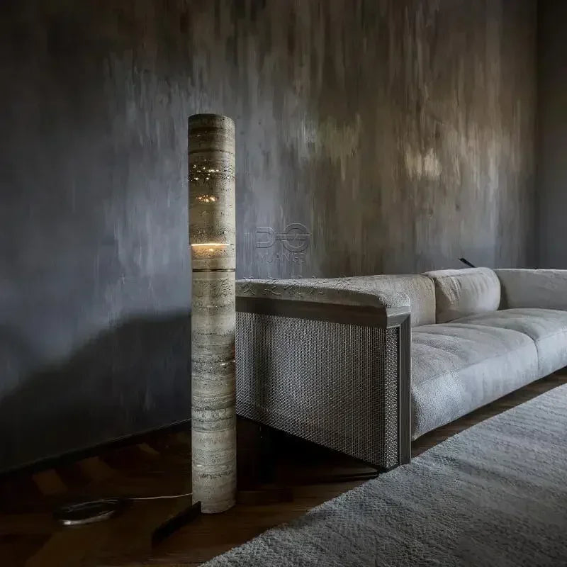 Italian Marble Column Floor Lamp – Designer LED Tall Stand Lamp for Living Room & Bedroom