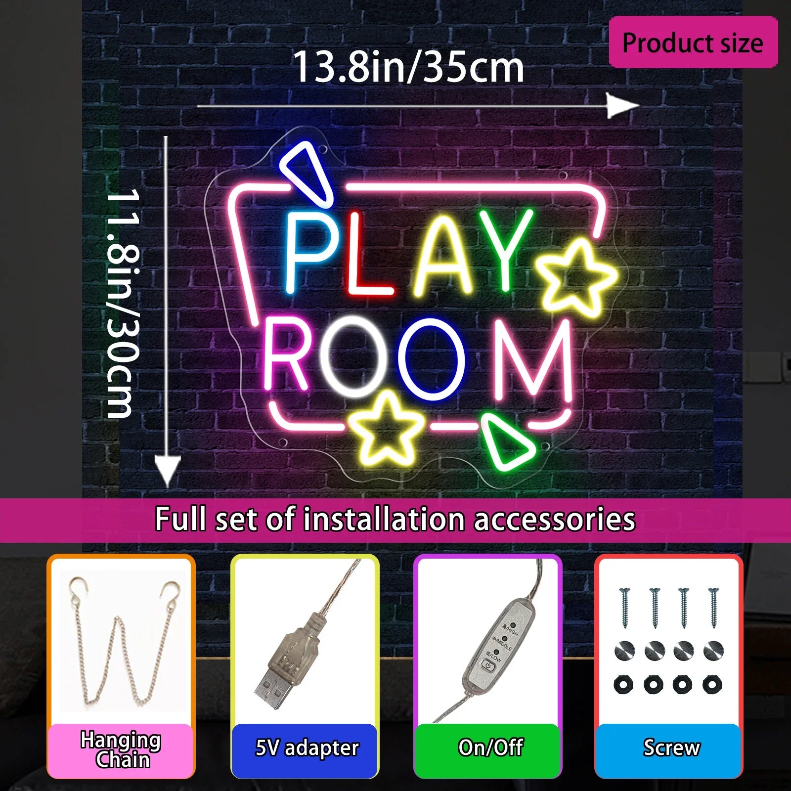 Game Neon Sign Neon Wall Light USB lifestyle product view
