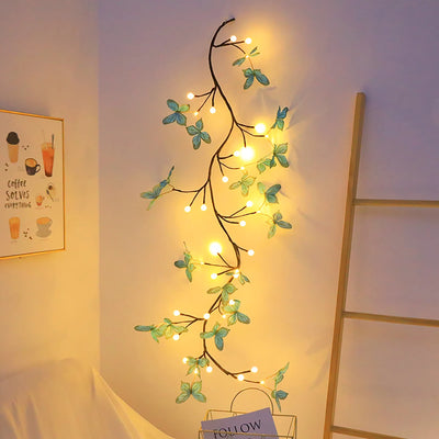 LED Butterfly Tree Vine Lamp with Flexible Shape Vine Strip Lamp for Indoor Wall Decoration and Romantic Atmosphere Lighting