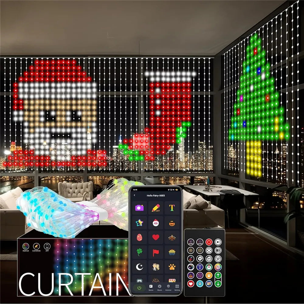 800 Curtain Lights Ambient Light Color-Changing Remote Control for cozy home ambience, in Smart Curtain Light
