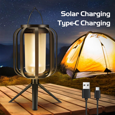 Solar & USB Flame Lantern – IP65 Waterproof Outdoor Wall Lamp with 4 Lighting Modes