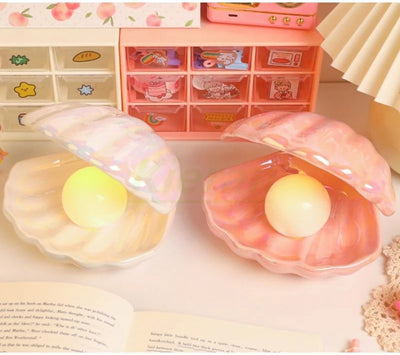 Shell with Pearl Ceramic Nightlight - Two Colors