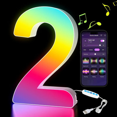 Smart LED Alphabet Letter Lights – App & Voice Controlled RGB Night Light for Bedroom Wall Décor