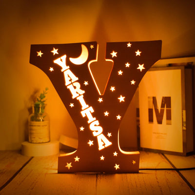 Custom Name LED Night Light – Personalised Star Wall Lamp for Bedroom, Nursery & Gift