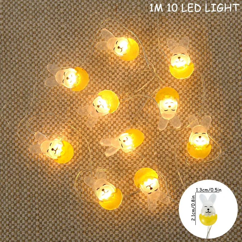 Easter Bunny, Egg & Carrot LED Fairy String Lights