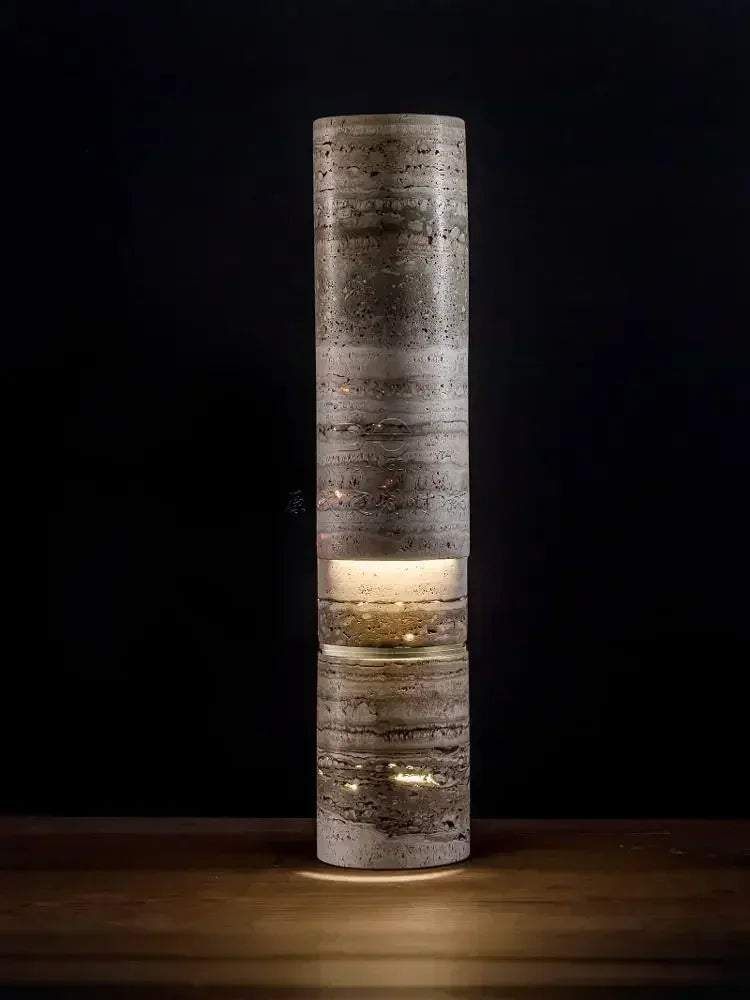 Italian Marble Column Floor Lamp – Designer LED Tall Stand Lamp for Living Room & Bedroom
