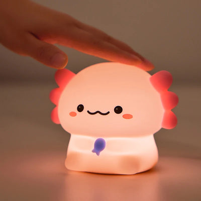 Axolotl Baby Night Light – USB Rechargeable Silicone Touch Kids Sleep Light
