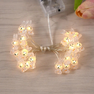 Easter Bunny, Egg & Carrot LED Fairy String Lights