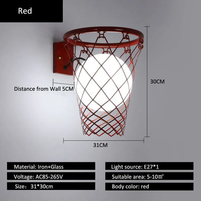 Basketball LED Wall Lamp - Creative Nordic Sports Night Light variant product view