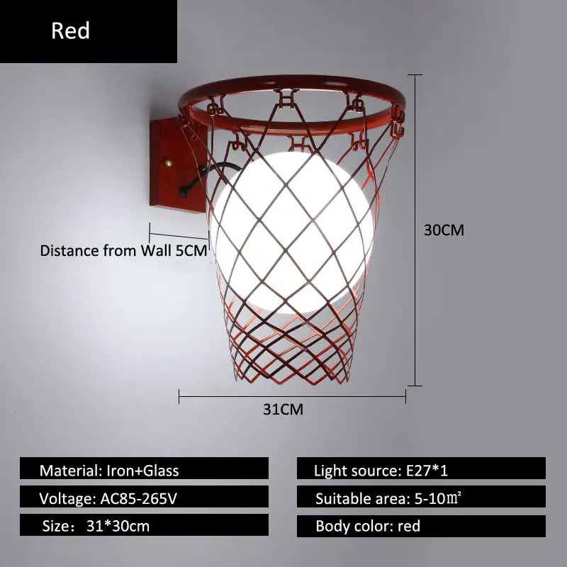 Basketball LED Wall Lamp - Creative Nordic Sports Night Light variant product view
