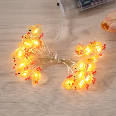 Easter Bunny, Egg & Carrot LED Fairy String Lights