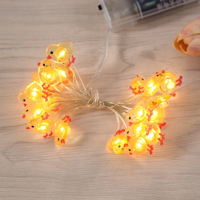 Easter Bunny, Egg & Carrot LED Fairy String Lights