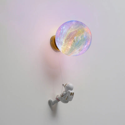 Astronaut Moon LED Wall Lamp - Copper Minimalist Night Light lifestyle product view