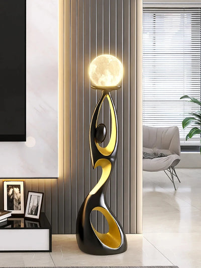 Lunar Embrace Sculptural Floor Lamp