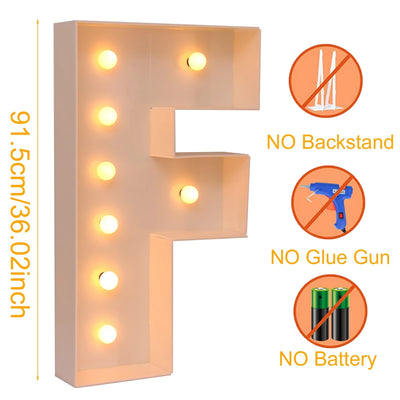 Giant LED Letter Light Frame Box – 91.5cm DIY Name Balloon Filling Box for Parties