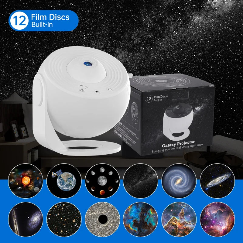 Galaxy Star Projector Night Light – 12-in-1 Planetarium Projector