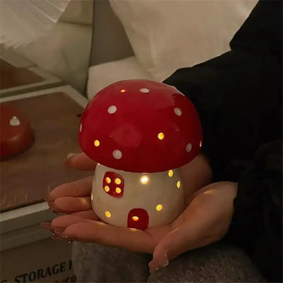 Enchanted Ceramic Mushroom Nightlight – Six Colors