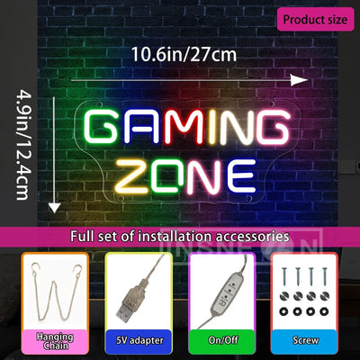 Game Neon Sign Neon Wall Light USB decorative lighting detail