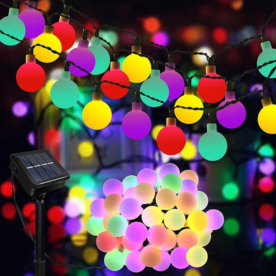 Globe String Lights Solar Color-Changing for outdoor garden lighting