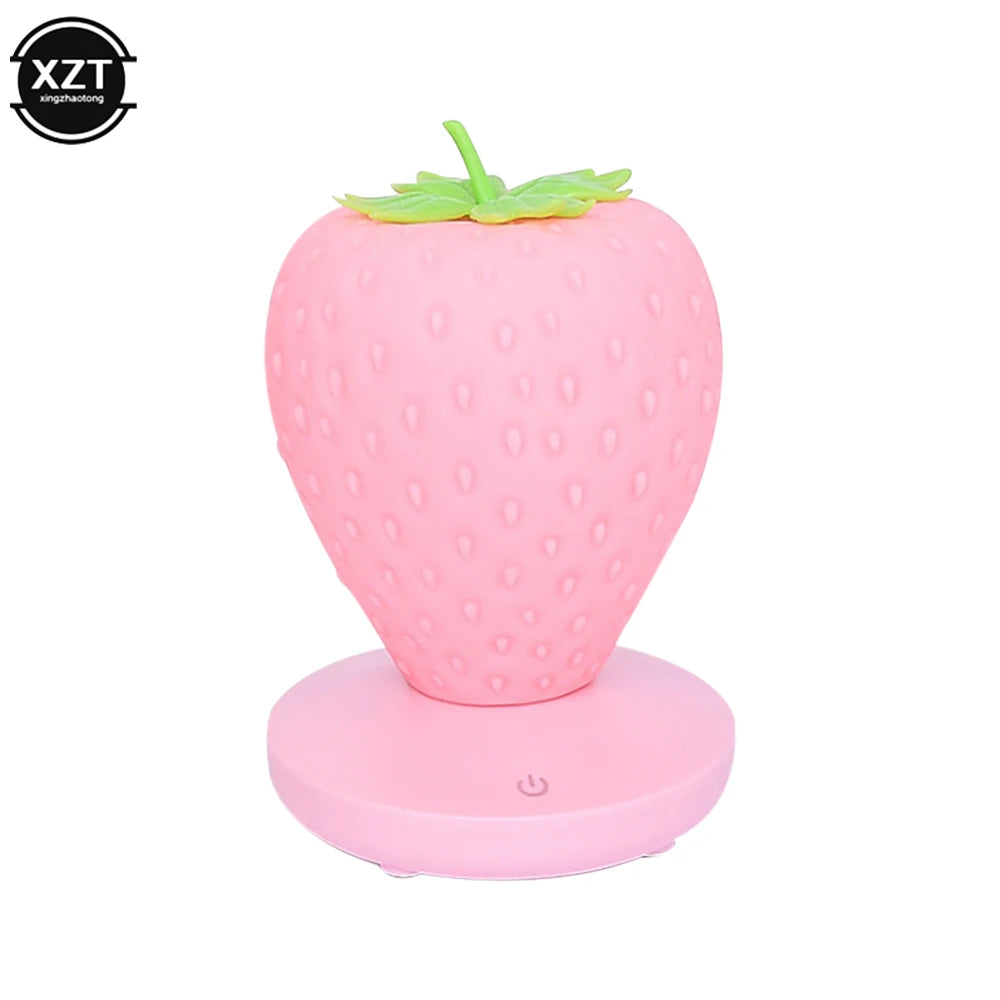 Strawberry Children Sleep Bedside Table Lamp USB Battery for nursery or kids room decor