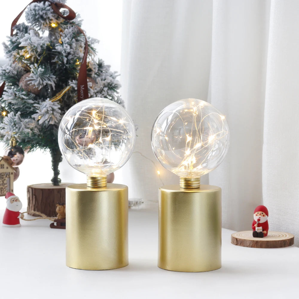 Cordless Gold Table Lamps (Set of 2) – Battery Powered Decorative Lights for Living Room & Events