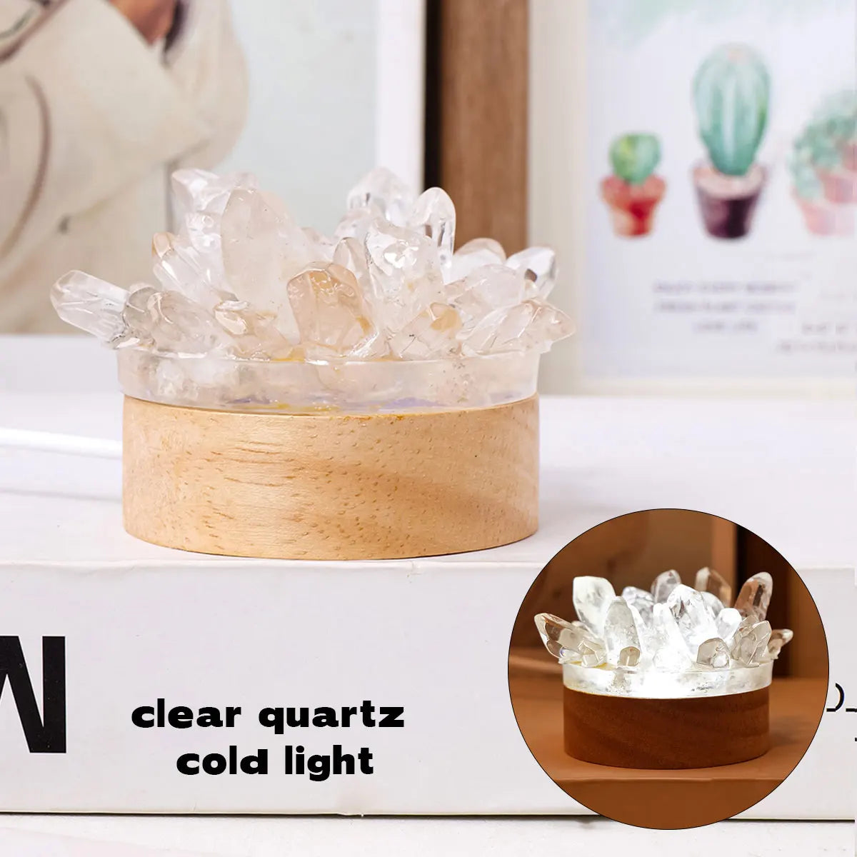 Amethyst Crystal Point LED Lamp – Natural Gemstone Healing Light for Desk & Home Décor