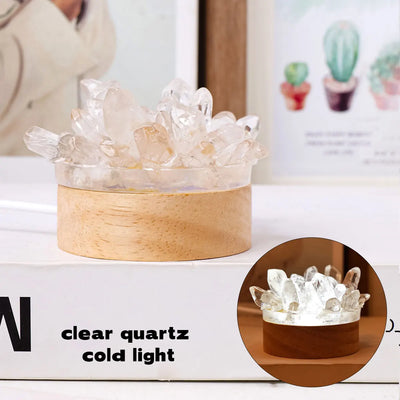 Amethyst Crystal Point LED Lamp – Natural Gemstone Healing Light for Desk & Home Décor