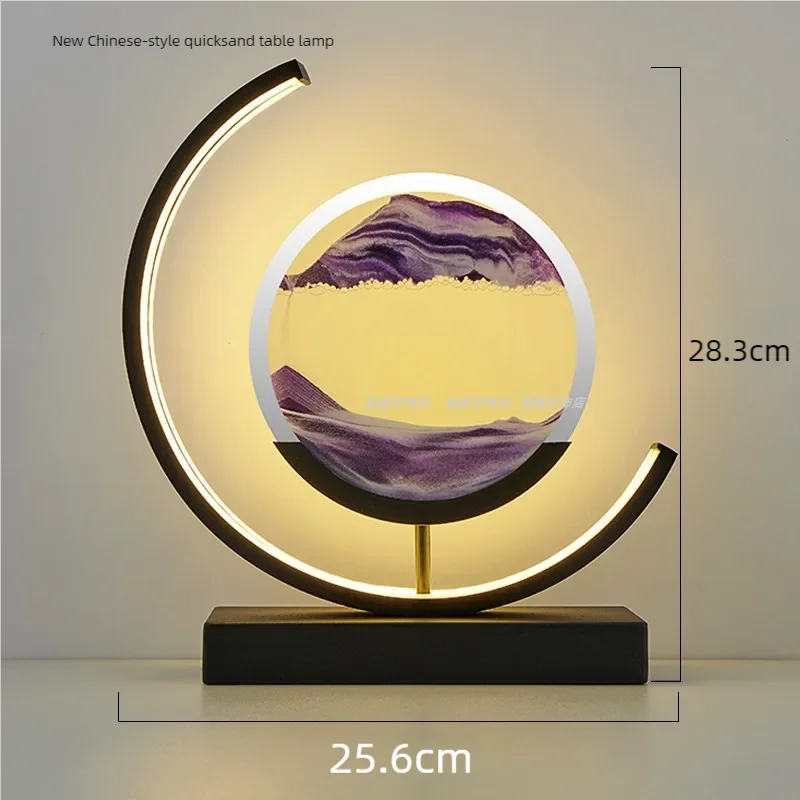 LED Moving Sand Art Table Lamp – 3D Flowing Sandscape Hourglass Bedside Night Light