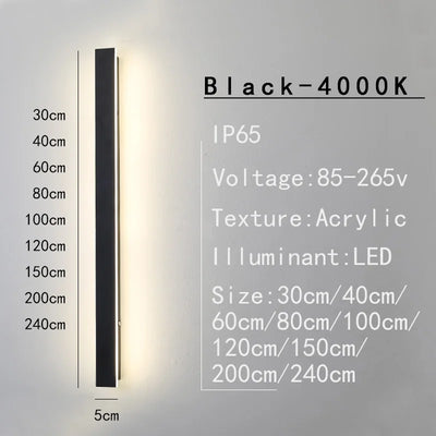 Sleek Waterproof White LED Wall Light