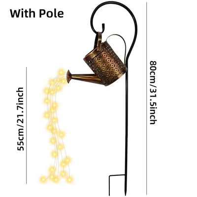 Solar-Powered Watering Can Garden Light