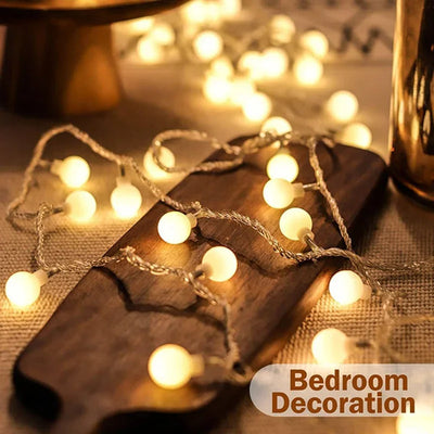 Globe LED String Lights – Battery-Operated Outdoor Fairy Lights (10–80 LEDs)