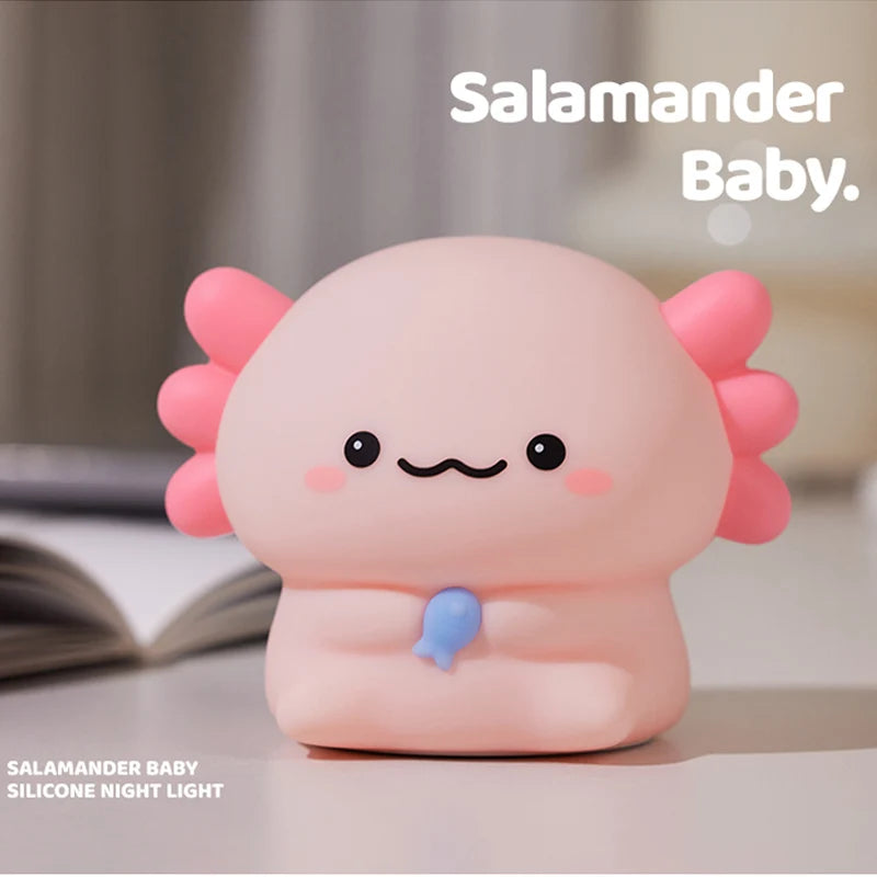 Axolotl Baby Night Light – USB Rechargeable Silicone Touch Kids Sleep Light