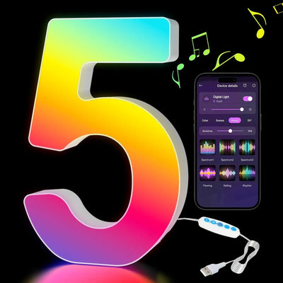 Smart LED Alphabet Letter Lights – App & Voice Controlled RGB Night Light for Bedroom Wall Décor