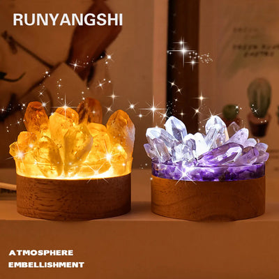 Amethyst Crystal Point LED Lamp – Natural Gemstone Healing Light for Desk & Home Décor