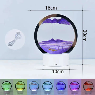 Luminous Quicksand Hourglass Ornament – LED Sand Art Painting for Living Room & Office