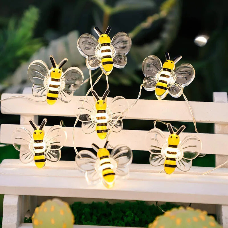 Bee Fairy String Lights – 2m 20 LED Bumble Bee Party Garland