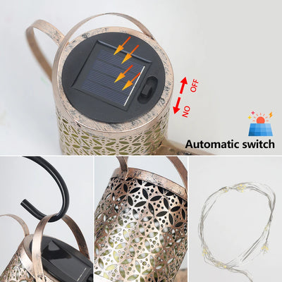 Solar-Powered Watering Can Garden Light