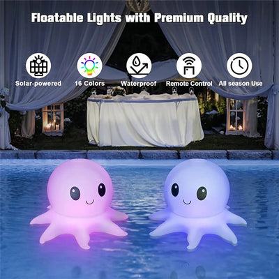 Waterproof RGB Floating Octopus Pool Light