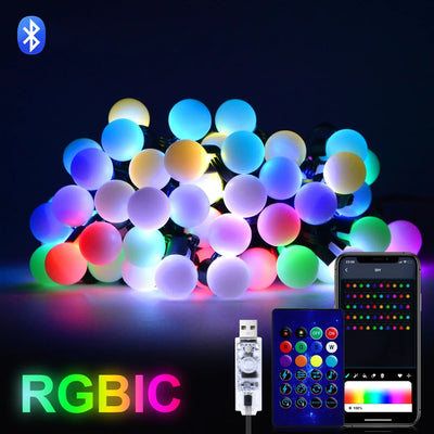 10M G40 Bulb String Lights USB Color-Changing for outdoor garden lighting, in 10m 50LED