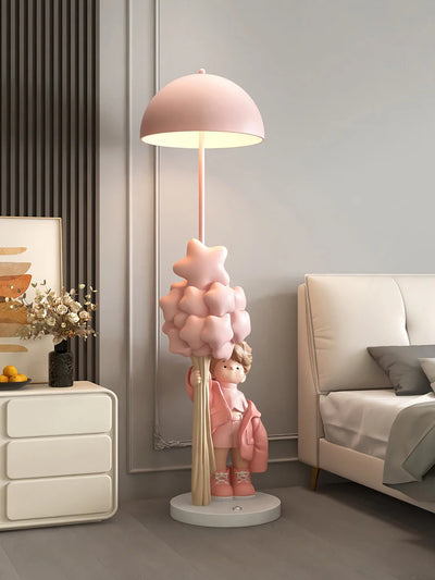 Luminous Boy Statue Floor Lamp – 160cm LED Bluetooth Speaker Sculpture for Living Room