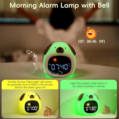 Puppy Sleep Training Alarm Clock for Kids – Night Light Toddler Wake-Up Light