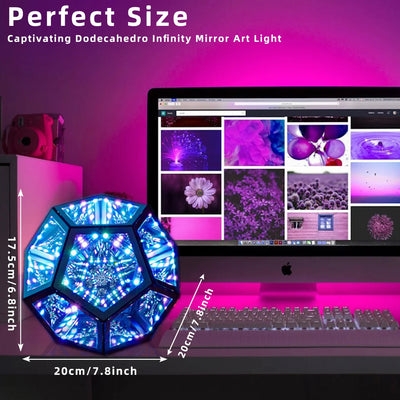 Infinity Dodecahedron Voice Lamp Remote Control close-up product view, in black