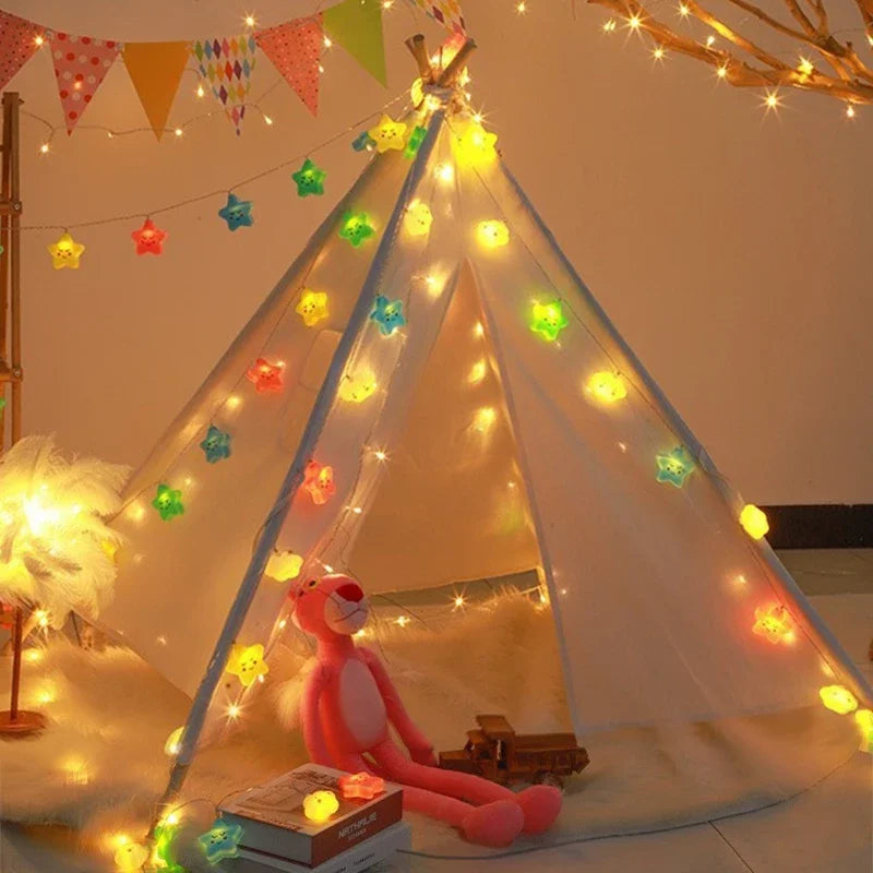 Star Garland LED String Lights – USB or Battery Powered Indoor & Outdoor Fairy Lights