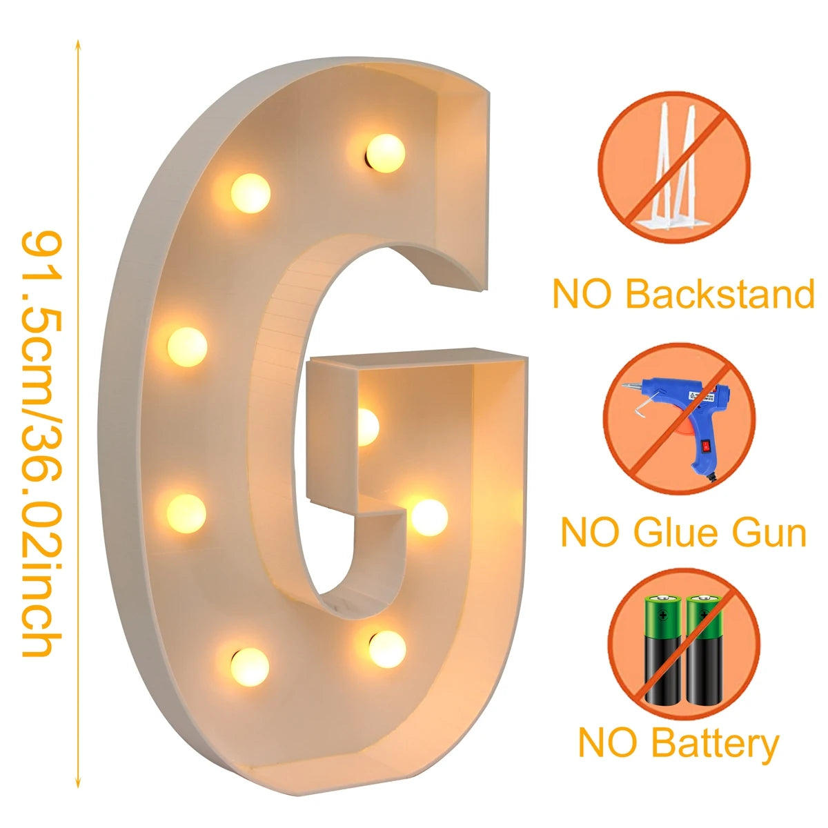 Giant LED Letter Light Frame Box – 91.5cm DIY Name Balloon Filling Box for Parties