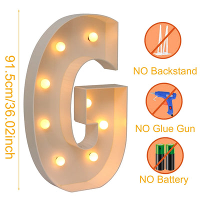 Giant LED Letter Light Frame Box – 91.5cm DIY Name Balloon Filling Box for Parties