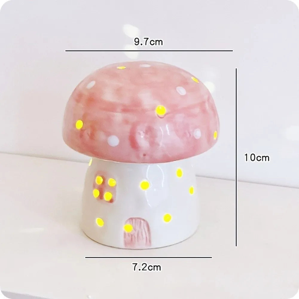 Enchanted Ceramic Mushroom Nightlight – Six Colors