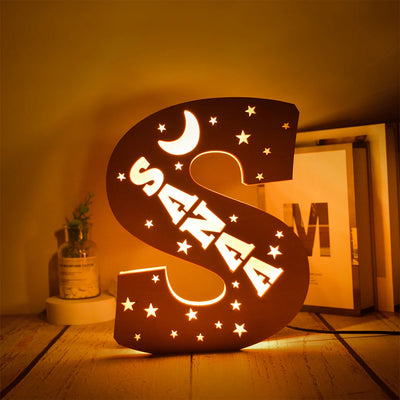 Custom Name LED Night Light – Personalised Star Wall Lamp for Bedroom, Nursery & Gift