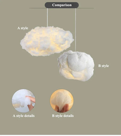 Nordic Cloud Pendant Lamp – Floating Atmosphere Light for Ceiling